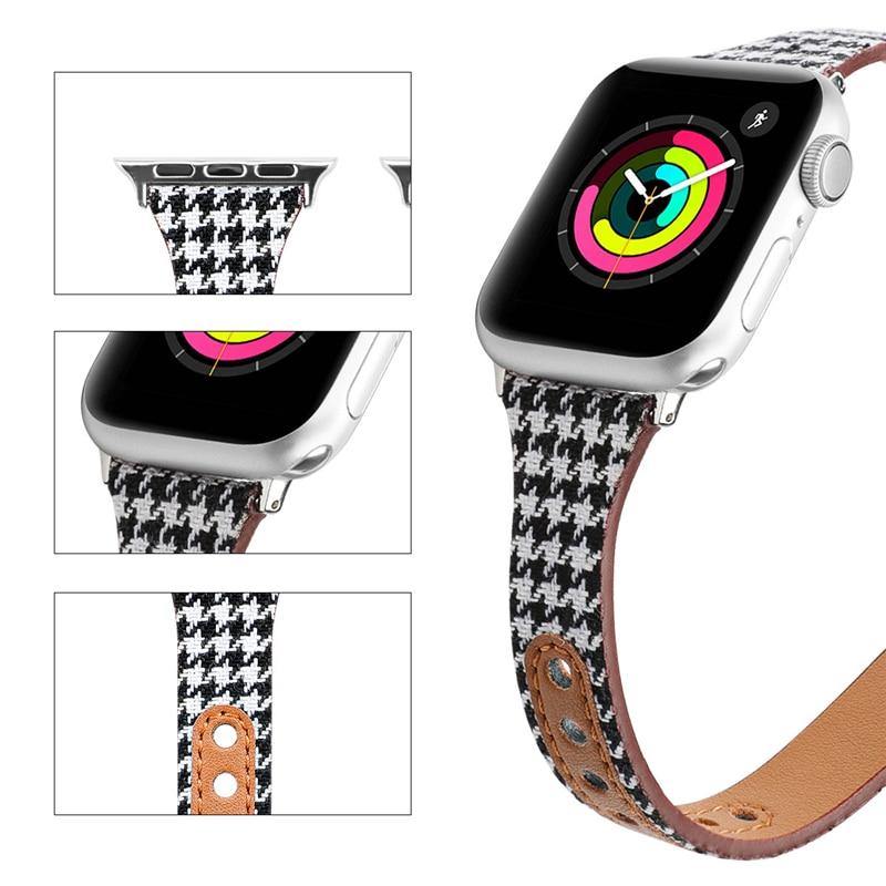 Pulseira Xadrez em couro para Apple Watch - Genial Presentes