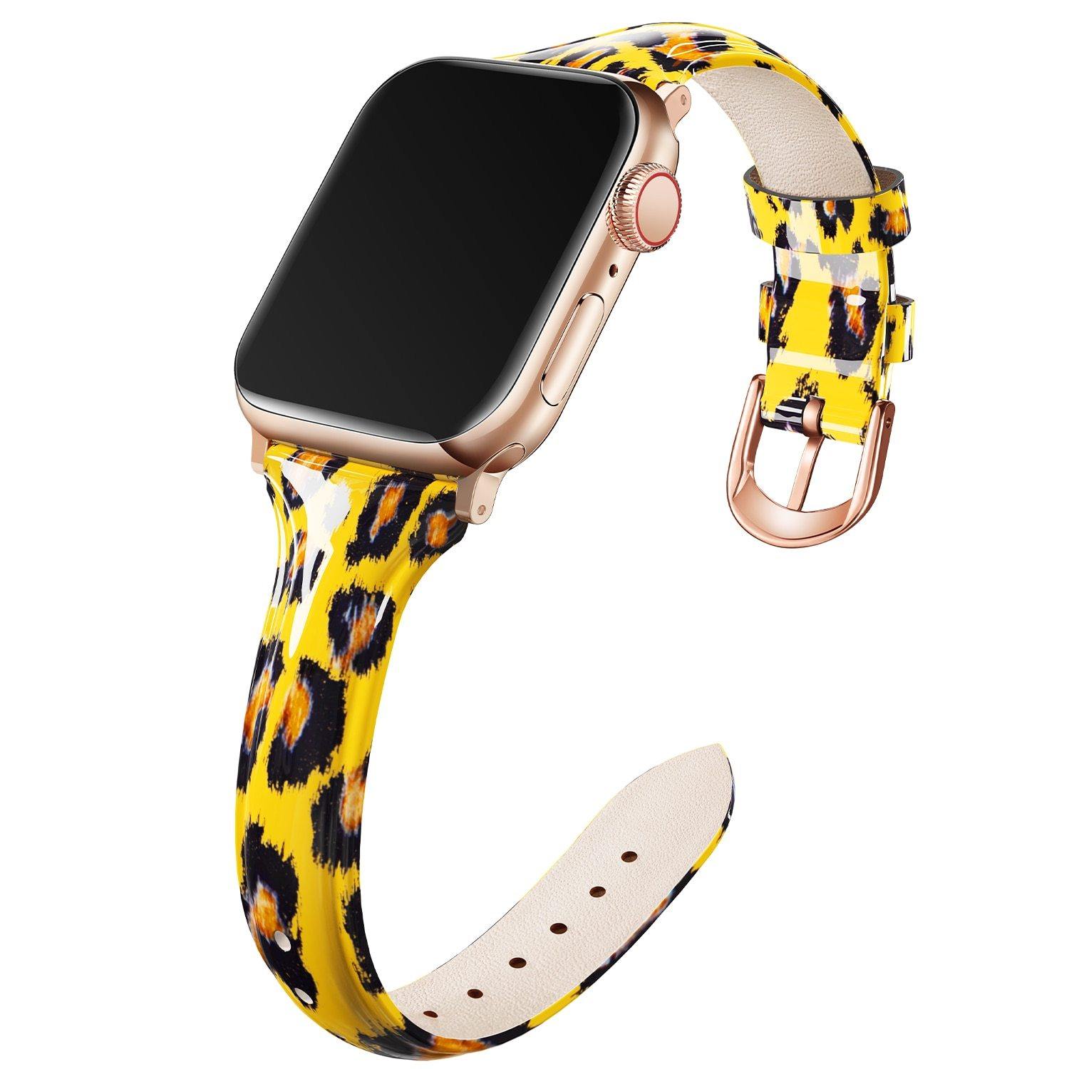 Pulseira Geekthink de couro laqueado para Apple Watch - Genial Presentes